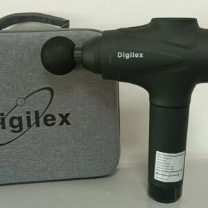 LCD Mini Fascia Gun Portable USB Rechargeable Body Massage Gun with 10 Massage heads (Black)