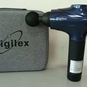 LCD Mini Fascia Gun Portable USB Rechargeable Body Massage Gun with 10 Massage heads (Blue)