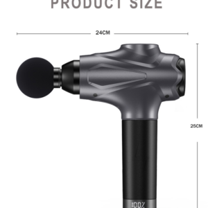 LCD Mini Fascia Gun Portable USB Rechargeable Body Massage Gun with 10 Massage heads (Silver)